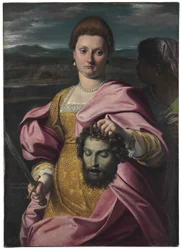 Retrato de Olimpia Luna y Melchiorre Zoppio como Judith y Holofernes